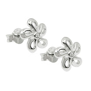 Stud Earring Flower Zirconia Silver 925