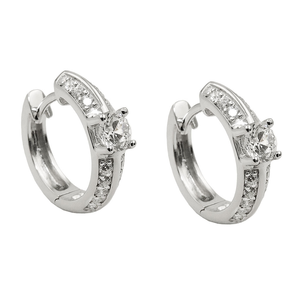 Hoop Earrings Zirconia-white Silver 925