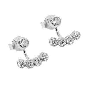 Studs Two-piece Bow Zirconia Silver 925