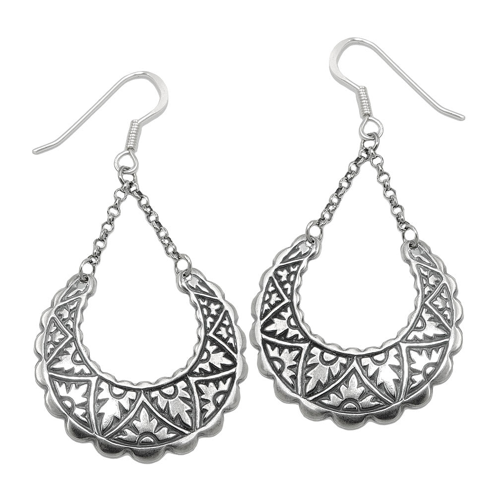 Earhooks Oriental Oxidated Silver 925