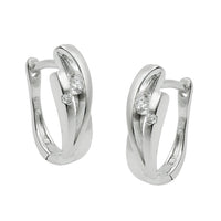 Hoop Earrings With Zirconia Silver 925