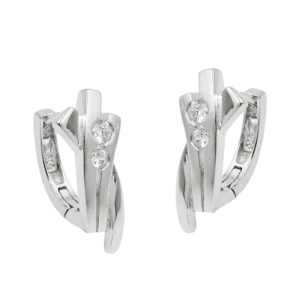 Hoop Earrings With Zirconia Silver 925