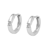 Hoop Earrings With Zirconia Silver 925