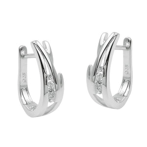 Hoop Earrings With Zirconia Silver 925