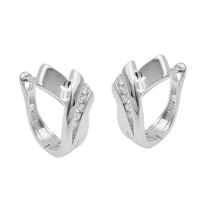 Hoop Earrings With Zirconia Silver 925