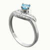 Ring, Zirconia Aqua/white, Silver 925