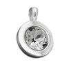 Pendant White Glas Stone Silver 925