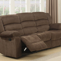 Brown Contemporary Polyester RecliningLiving Room  Sofa