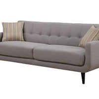 Gray Mid-Century Polyester Fabric Sofa