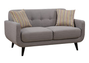 Gray Mid-Century Polyester Fabric Love Seat