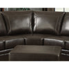 Brown 3 Piece Traditional Leather-Like Fabric Living Room Sectional with Ottoman