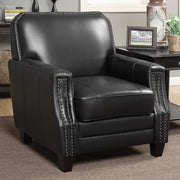 Black Full Grain Leather Club Arm Chair