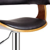 Black Contemporary Swivel Adjustable Barstool with Padded Armrests