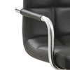 Black Contemporary Swivel Adjustable Arm Bar Stool with Cushion