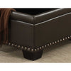 Brown Traditional  Leather-Like Fabric Storage Ottoman