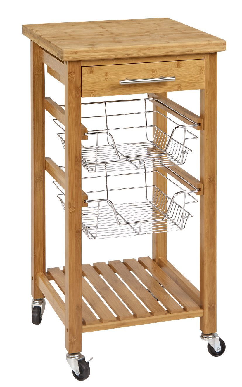 Bamboo Kitchen Cart with Storage