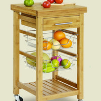 Bamboo Kitchen Cart with Storage