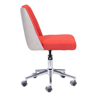 24" X 24" X 35.8" Orange-Beige Polyblend Office Chair