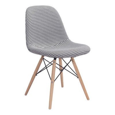 Dining Chair Houndstooth - Polyester Linen Beech Wood, Metal