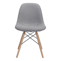 Dining Chair Houndstooth - Polyester Linen Beech Wood, Metal