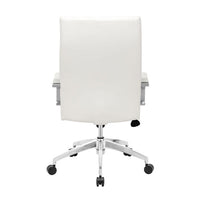 27.5" X 27.5" X 47.6" White Leatherette Comfort Office Chair