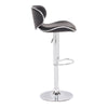 18.7" X 18.3" X 40.9" Black Leatherette Chromed Steel Bar Chair