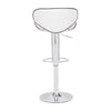 18.7" X 18.3" X 40.9" White Leatherette Chromed Steel Bar Chair