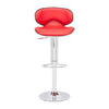 18.7" X 18.3" X 40.9" Red Leatherette Chromed Steel Bar Chair