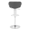 18.7" X 18.3" X 40.9" Gray Leatherette Chromed Steel Bar Chair