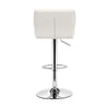 17.7" X 18.5" X 43.7" White Leatherette Chromed Steel Bar Chair