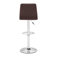 16.9" X 16.3" X 44.9" Espresso Leatherette Chromed Steel Bar Chair