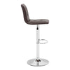 16.9" X 16.3" X 44.9" Espresso Leatherette Chromed Steel Bar Chair