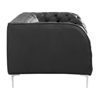 85" X 36.5" X 28" Black Leatherette Sofa