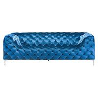 85" X 36.5" X 28" Blue Velvet  Sofa