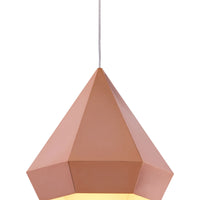 13.8" x 13.8" x 13" Rose Gold, Painted Metal, Steel, Ceiling Lamp