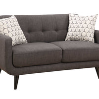 Charcoal  2pc Polyester Fabric Sofa and Love Seat Living Room Set