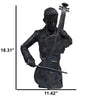 Violin Player Statue Sculpture in Patina Black Finish