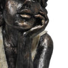 Dreaming Lady Bust Sculpture in Patina Black Finish