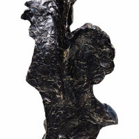 Romantic Couple Bust Sculpture in Patina Black Finish