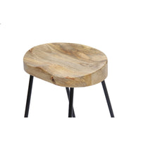 The Urban Port Brand Attractive Wooden Barstool With Iron Legs (Short)