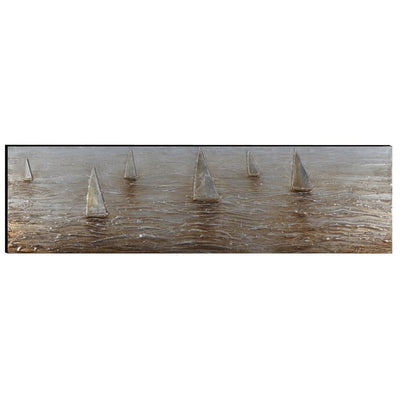 Pleasingly Sailing Boats Wooden Wall Art decor, Multicolor