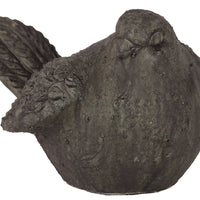 Antique Style Cement Bird W- Weathered Effec'S Black