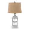 26" X 26" X 8" Gray Country Cottage Castle Table Lamp