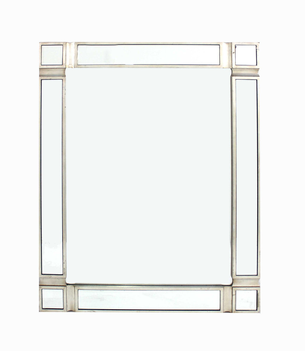 1.25" X 30" X 30" Silver Modern Wall-Mounted Wooden Mirror