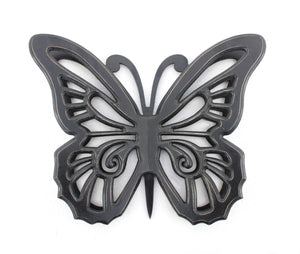 4.25" X 18.5" X 23.25" Black Rustic Butterfly Wooden Wall Décor