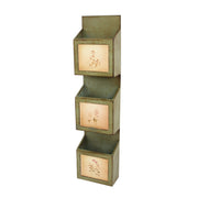 9.25" X 41.54" X 5.12" Green Rustic Vertical Newspaper & Magazine Rack