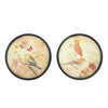 9.06" X 0.91" X 9.06" Multi-Color Rustic Living-Room Bird Plate Painting Set