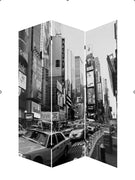 48" X 72" Multi-Color Wood Canvas New York City Screen