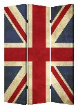 48" X 72" Multi-Color Wood Canvas Union Jack Screen