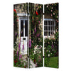 48" X 72" Multi-Color Wood Canvas English Garden Screen